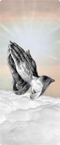 Praying Hands Clouds Bronze